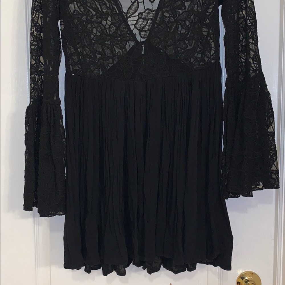 Free People Black Lace Boho Dress - Picture 9 of 10